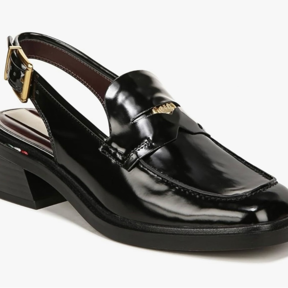 Franco Sarto Black Patent Leather Loafers